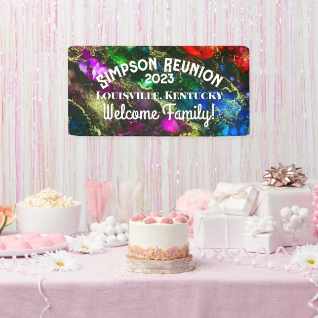 Psychedelic Alcohol Ink Abstract Painting Banner (Party)