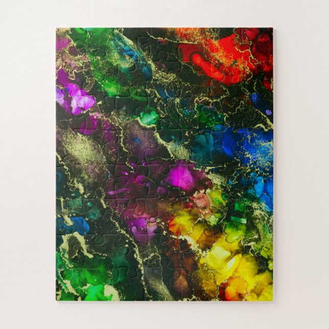 Psychedelic Alcohol Ink Abstract Painting Jigsaw Puzzle (Vertical)