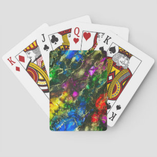 Psychedelic Alcohol Ink Abstract Painting Playing Cards
