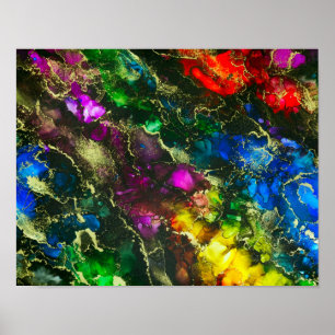 Psychedelic Alcohol Ink Abstract Painting Poster