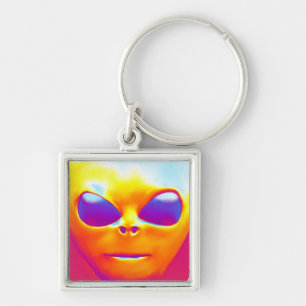Psychedelic Alien Keychain