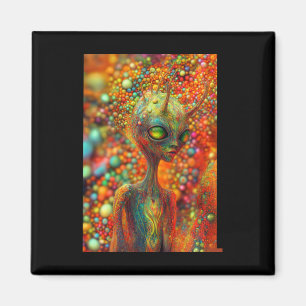 Psychedelic Alien Sticker Magnet