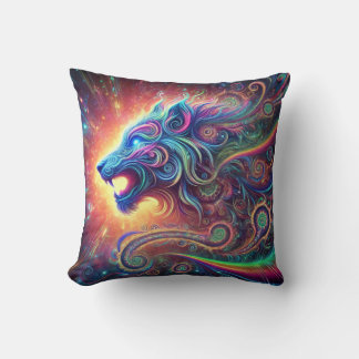 Psychedelic Animal – Galactic Spirit Throw Pillow