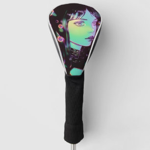 Psychedelic Anime Girl Golf Head Cover