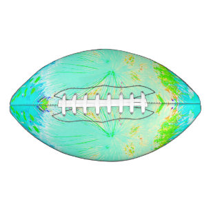 Psychedelic Aqua and Lime Green Milkweed Football