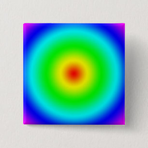 Psychedelic Art Gifts: Funky Rainbow Circles 2 Inch Square Button