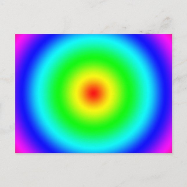 Psychedelic Art Gifts: Funky Rainbow Circles Postcard (Front)