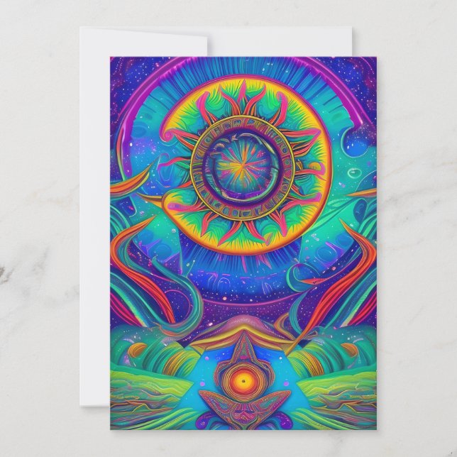 Psychedelic Art in Vibrant Colours Invitation (Front)