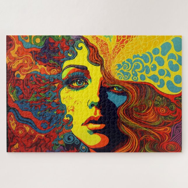 Psychedelic Art Portrait Jigsaw Puzzle (Horizontal)