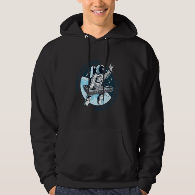 Psychedelic Astronaut EDM DJ in Outer Space Sci fi Hoodie (Front)