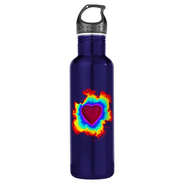 Psychedelic Aura Dual Heart 710 Ml Water Bottle (Front)