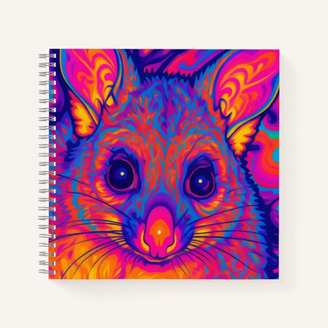psychedelic Australian Bushtailed possum Notebook (Front)