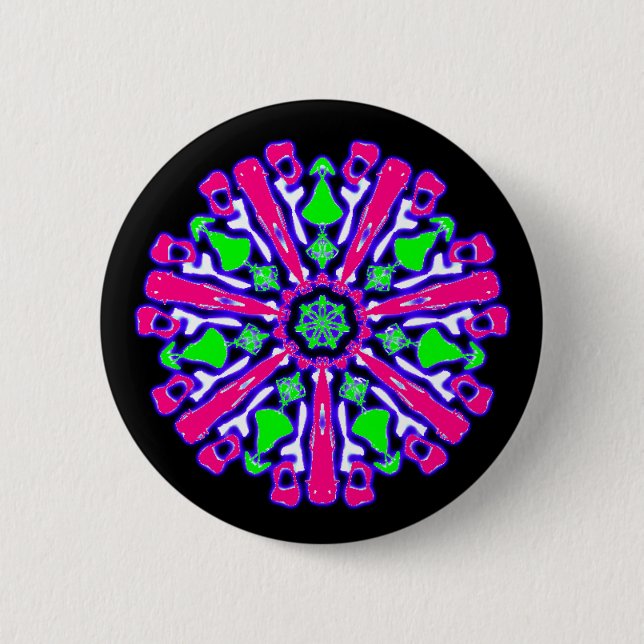 Psychedelic badge coloured n°4 2 inch round button (Front)