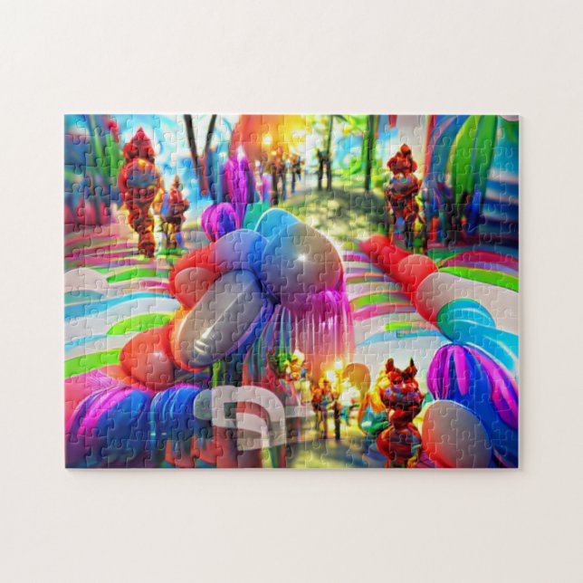 Psychedelic Balloons Welcome Home Jigsaw Puzzle (Horizontal)
