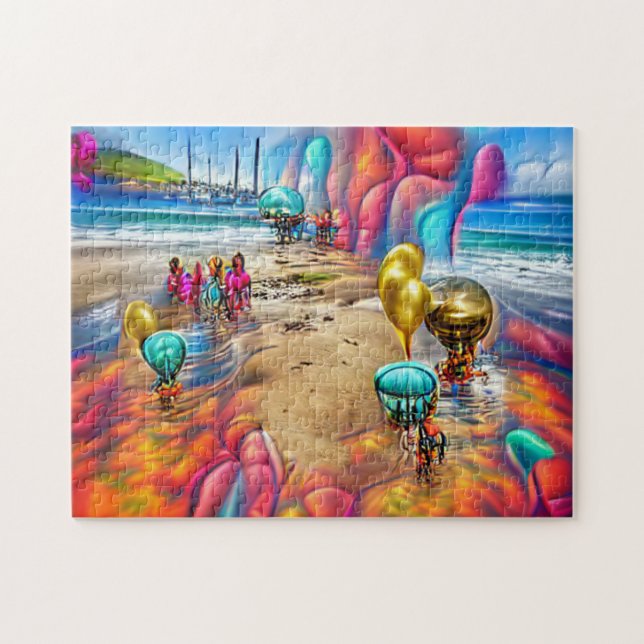 Psychedelic Balloons Welcome Home Jigsaw Puzzle (Horizontal)
