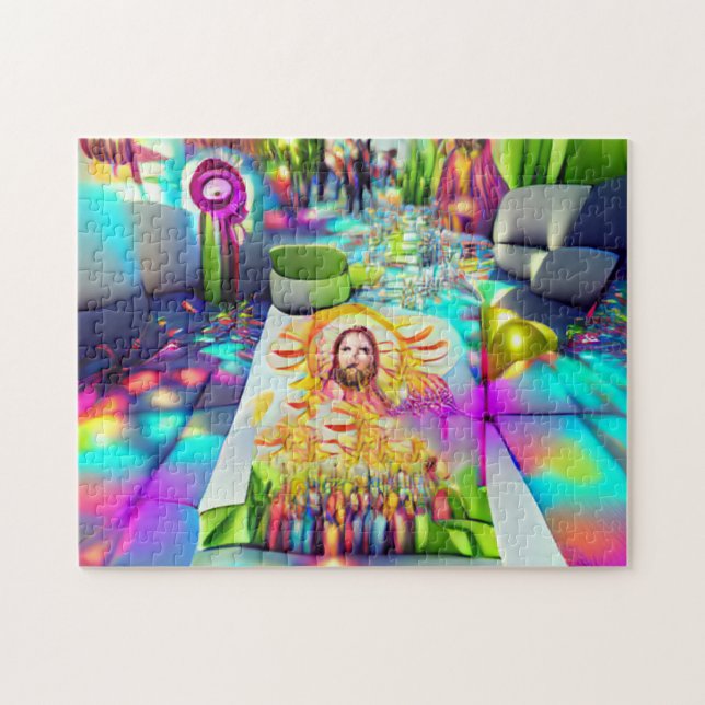 Psychedelic Balloons Welcome Home Jigsaw Puzzle (Horizontal)