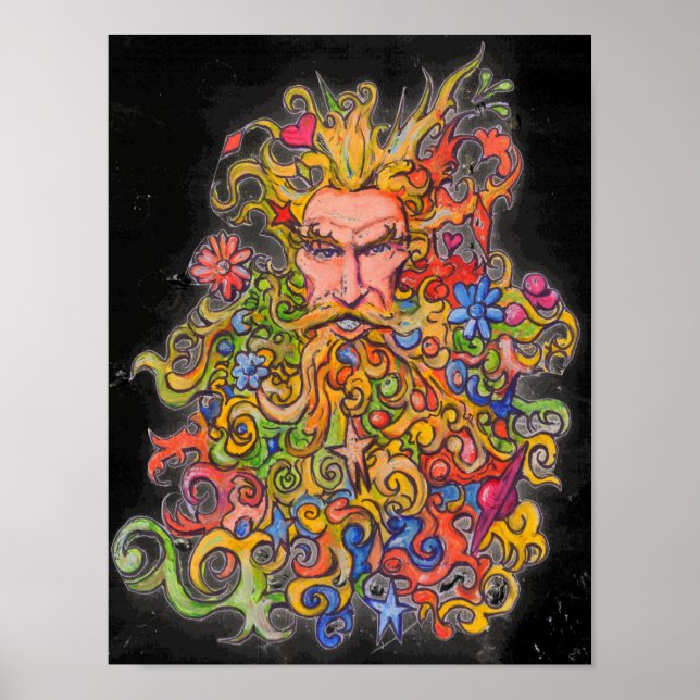 Psychedelic Beard Guy Poster (Front)