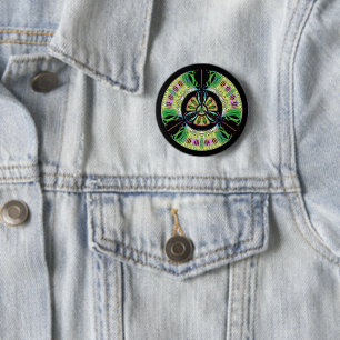 Psychedelic bio-hazard symbol (or whatever u see) 2 inch round button
