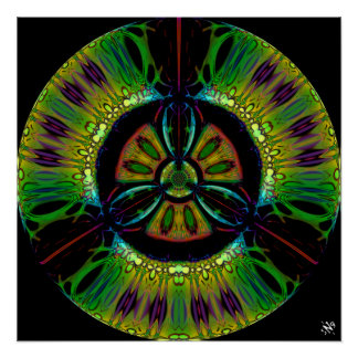 Psychedelic bio-hazard symbol (or whatever u see) poster