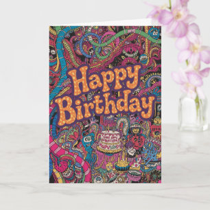 psychedelic birthday card