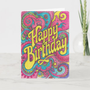 psychedelic birthday card