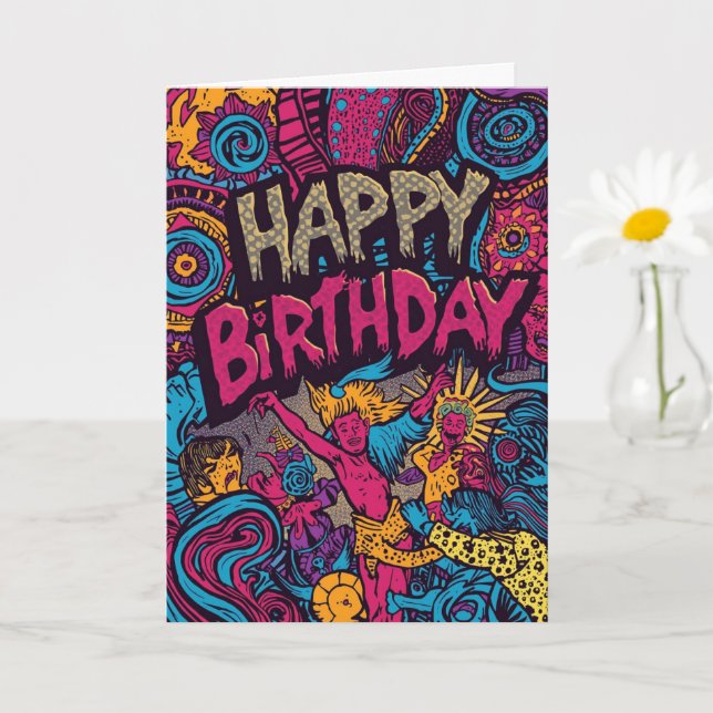 psychedelic birthday card (Small Plant)