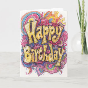 psychedelic birthday card