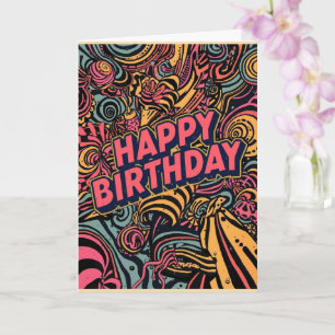 psychedelic birthday card