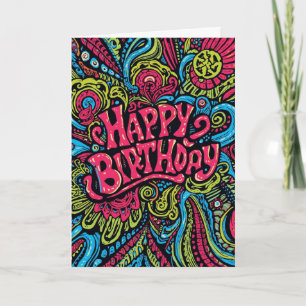psychedelic birthday card