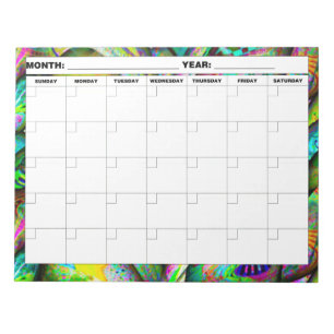 Psychedelic Blank Calendar Notepad