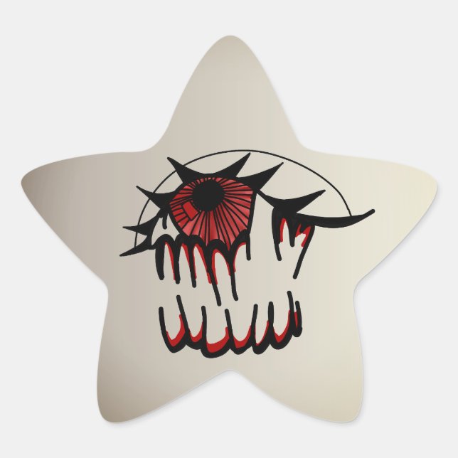 Psychedelic Bloodshot Vision Star Sticker (Front)