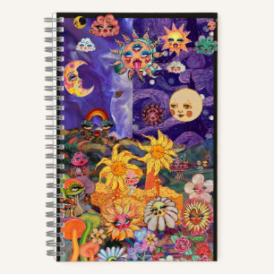 Psychedelic Bloom: A Whimsical Day and Night Garde Notebook