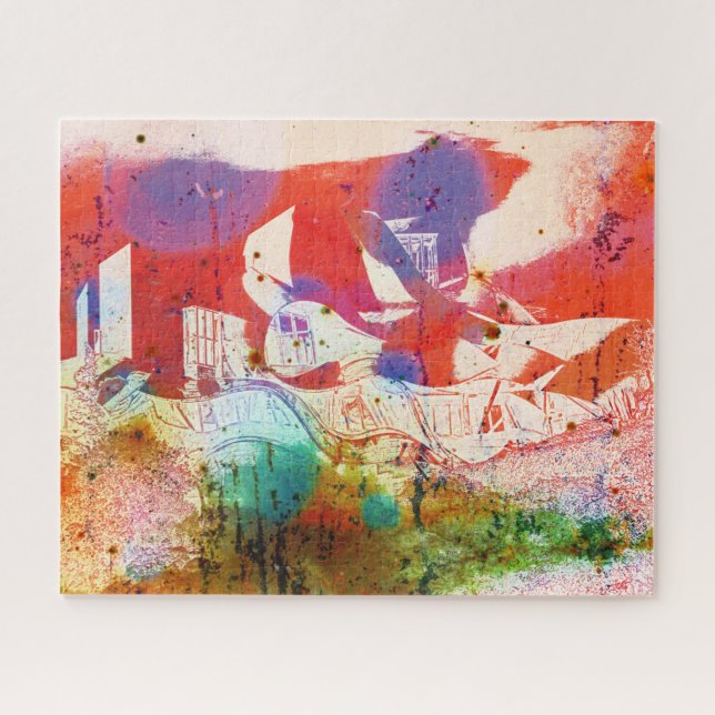 Psychedelic Bodegas Marques de Riscal SPAIN Jigsaw Puzzle (Horizontal)