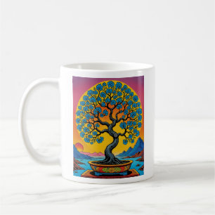 Psychedelic Bonsai Tree Nature Art T Shirt Coffee Mug