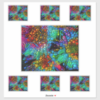 Psychedelic Bubble Burst Abstract Daisies 