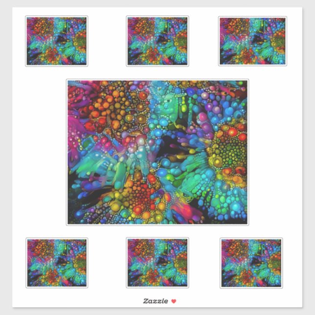 Psychedelic Bubble Burst Abstract Daisies  (Sheet)