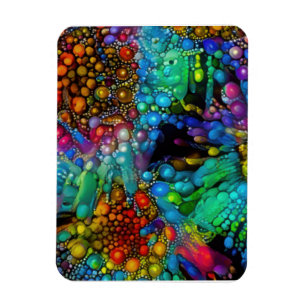 Psychedelic Bubble Burst Abstract Daisies  Magnet