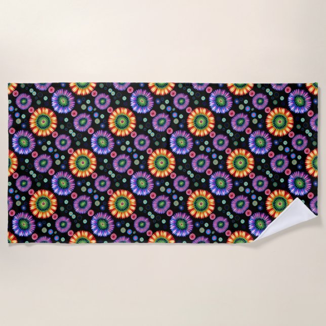 Psychedelic Burst Beach Towel (Front)