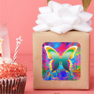 Psychedelic Butterflies  Square Sticker