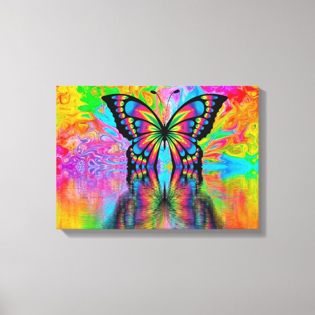 Psychedelic Butterfly Canvas Print (Front)