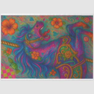 Psychedelic Carousel Decoupage Paper – Neon