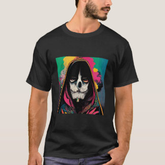 Psychedelic cartoon Grimm reaper smoking a cigaret T-Shirt