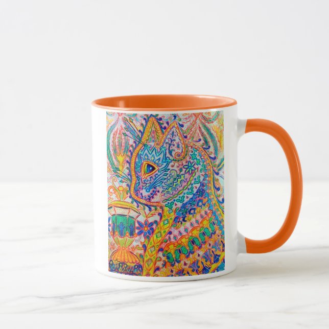 Psychedelic Cat, Louis Wain マグカップ Mug (Right)