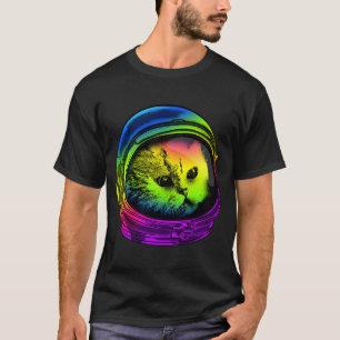 Psychedelic Cat product Astronaut Cat with Space H T-Shirt