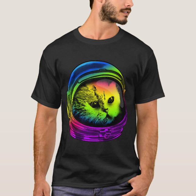Psychedelic Cat product Astronaut Cat with Space H T-Shirt (Front)