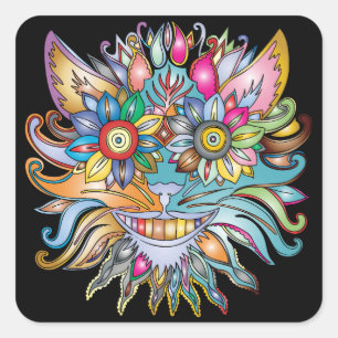 psychedelic cat stickers