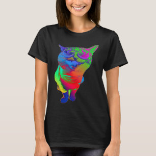 Psychedelic Cat Sunglasses Trippy Psytrance Cat Co T-Shirt