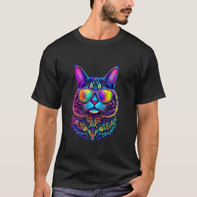 Psychedelic Cat T-Shirt (Front)