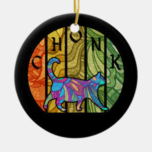 Psychedelic Cat – Trippy Feline Art Ceramic Ornament