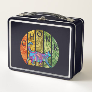 Psychedelic Cat – Trippy Feline Art Metal Lunch Box